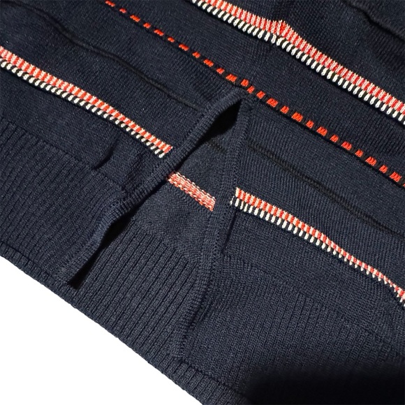 St John Patterned Knit Pencil Skirt, Navy Blue/Red, Size M - Picture 4 of 9